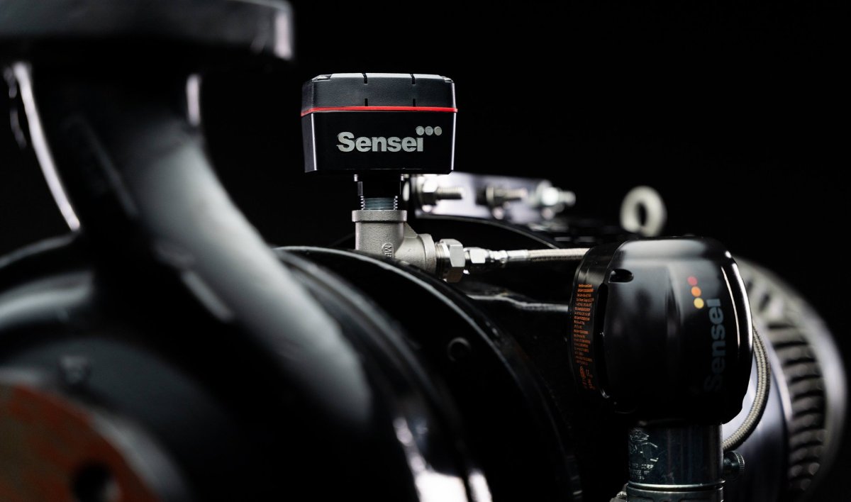 Sensei sensor pack installed on a centrifugal pump for product overview