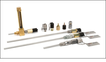 Photo of sampling hardware from sampling valves, pitot tubes, and pitot tubes with liquid level gauges.