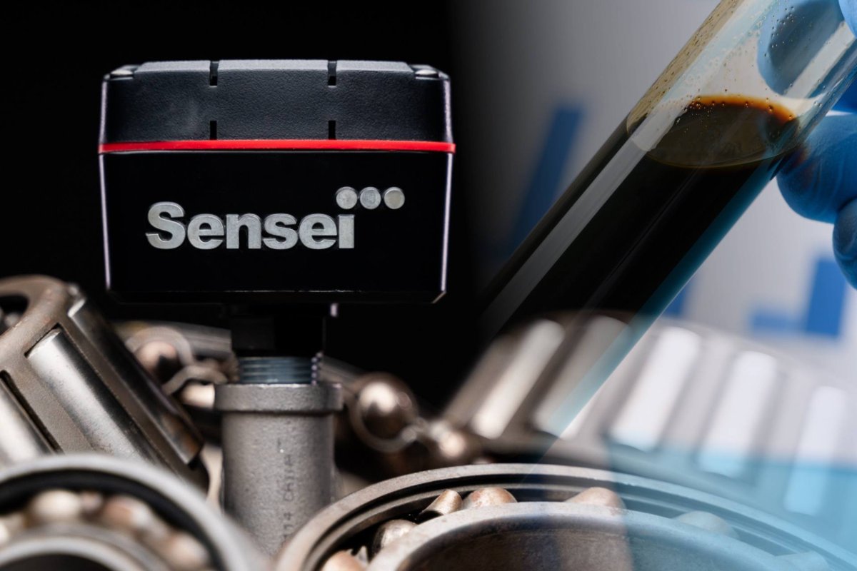 Sensei sensor pack alongside oil analysis tools and equipment